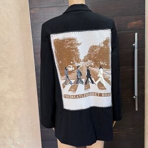 Upcycled H&M The Beatles Black Lined Blazer Size M